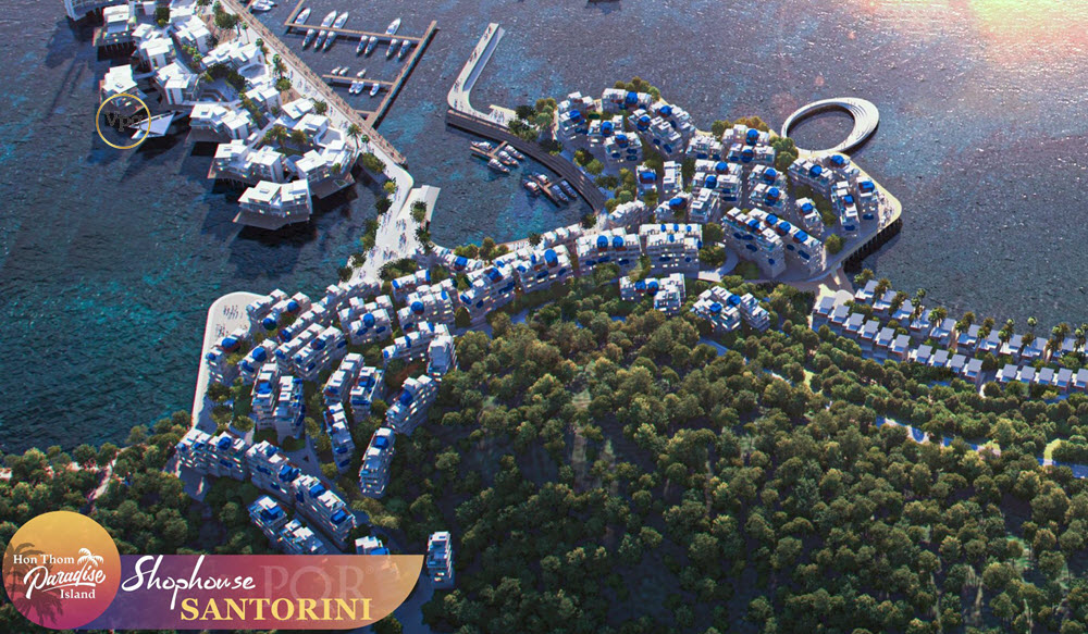 Shophouse The Marina mang phong c&aacute;ch kiến tr&uacute;c Santorini s&aacute;t biển